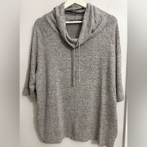 Cozy Gray Women's Cowl Neck Top